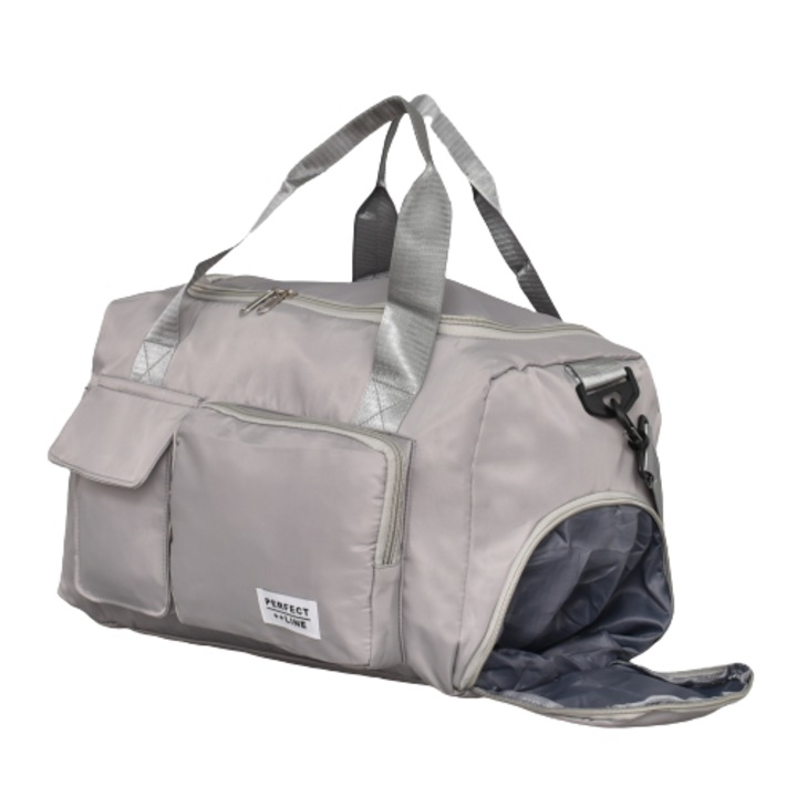 Geanta de voiaj pentru bagaj de mana, Textil, 18x23x38 cm, 16l, Gri