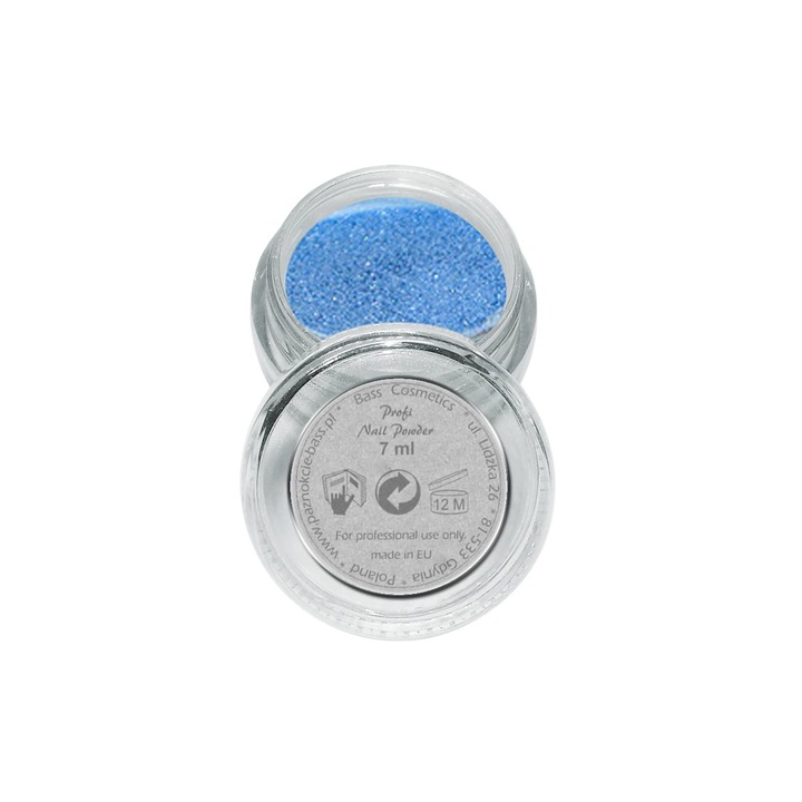 Pudra acrilica cu sclipici, Bass Cosmetics, Bluemarin, 7 ml