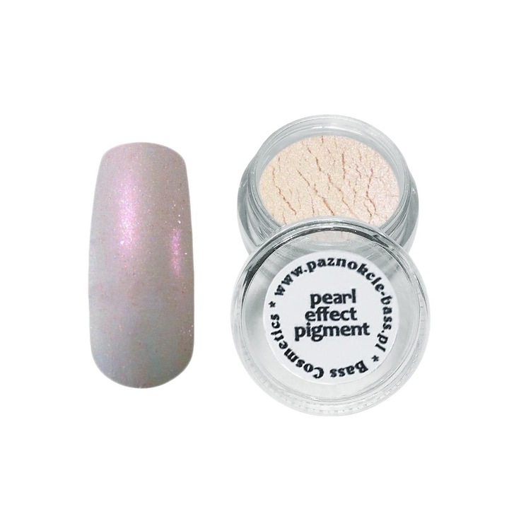 Sellő hatású gyöngyházfényű pigment, Bass Cosmetics, ezüst/rózsaszín, 7 ml