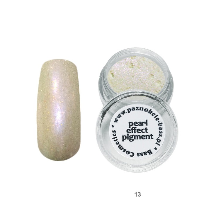 Pearl pigment, Bass Cosmetics, ezüst, 7 ml