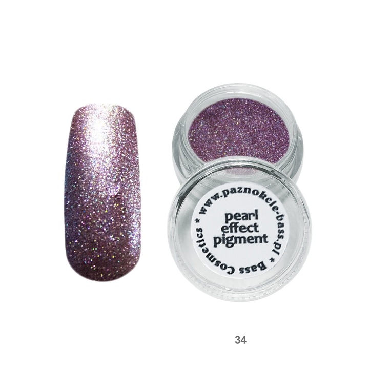 Pigment perlat, Bass Cosmetics, Violet 34, 7 ml
