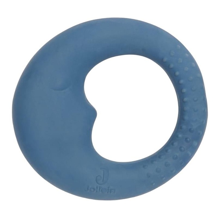 Fogzásgátló játék, Jollein, Gumi, BPA mentes, 12 x 9 x 2 cm, kék