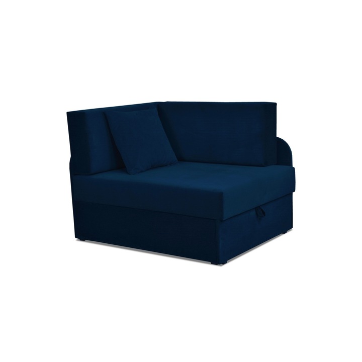 Coltar Denis, Extensibil, Family Meble, 109x80x78 cm, Stofa/Lemn, Albastru Inchis