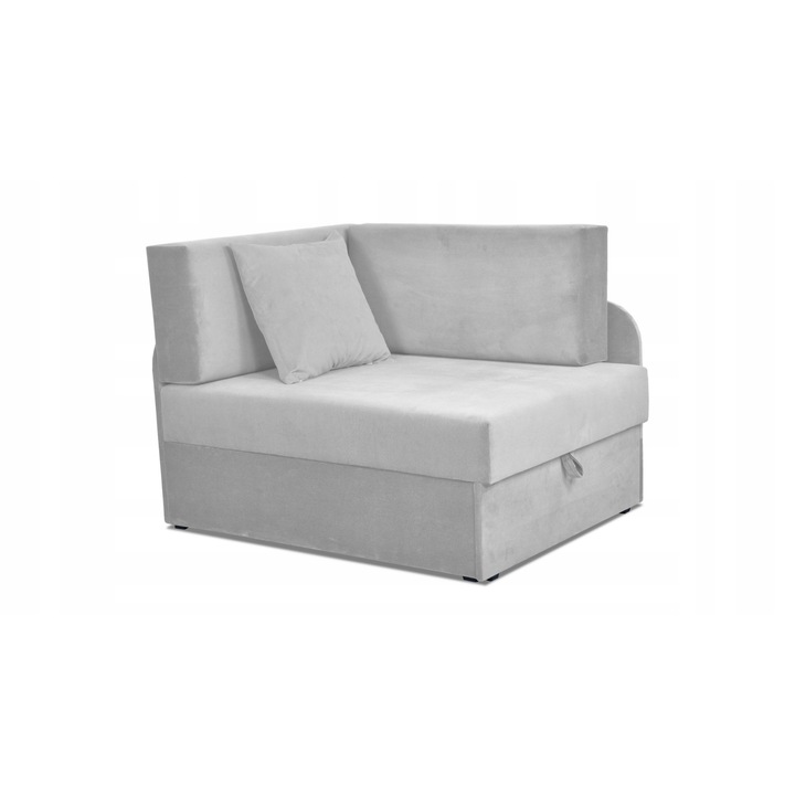 Coltar Denis, Extensibil, Family Meble, 109x80x78 cm, Stofa/Lemn, Gri Deschis