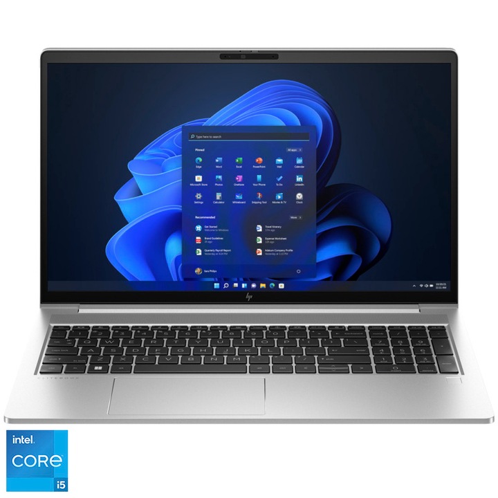 Laptop HP EliteBook 650 G10 Intel® Core™ i5-1355U processzorral 4,6 GHz-ig, 15,6 hüvelykes HD, 16 GB DDR4, 512 GB SSD, Intel® UHD Graphics, Windows 11 Pro, Pike Silver
