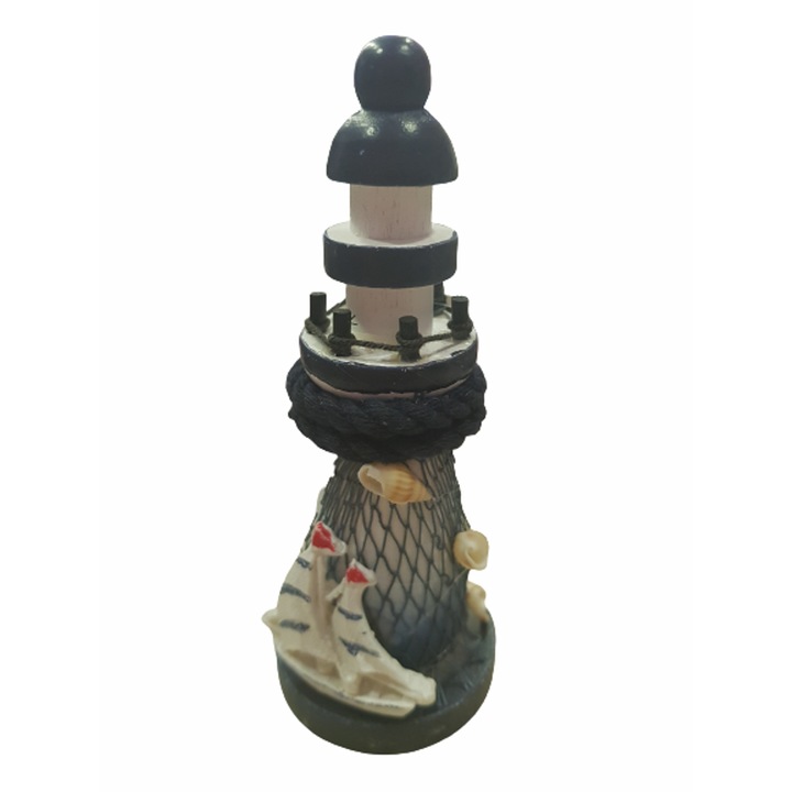 Декорация Ahelos, Фар с кораб, Дървен, 12х5 см