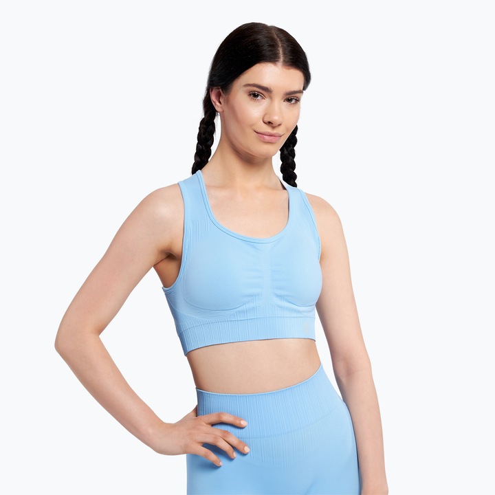 Bustiera fitness, Gym Glamour, pentru femei, Push Up, albastru, poliamida/elastan, Albastru