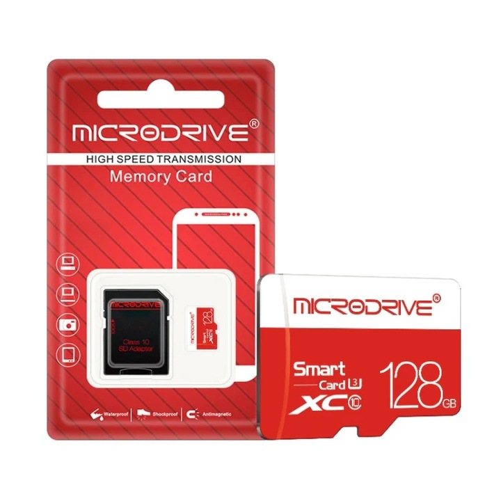 Card de memorie, Qyntech®, TF-Micro SDXC card, 128GB, Class 10 Ultra High Speed, Adaptor inclus