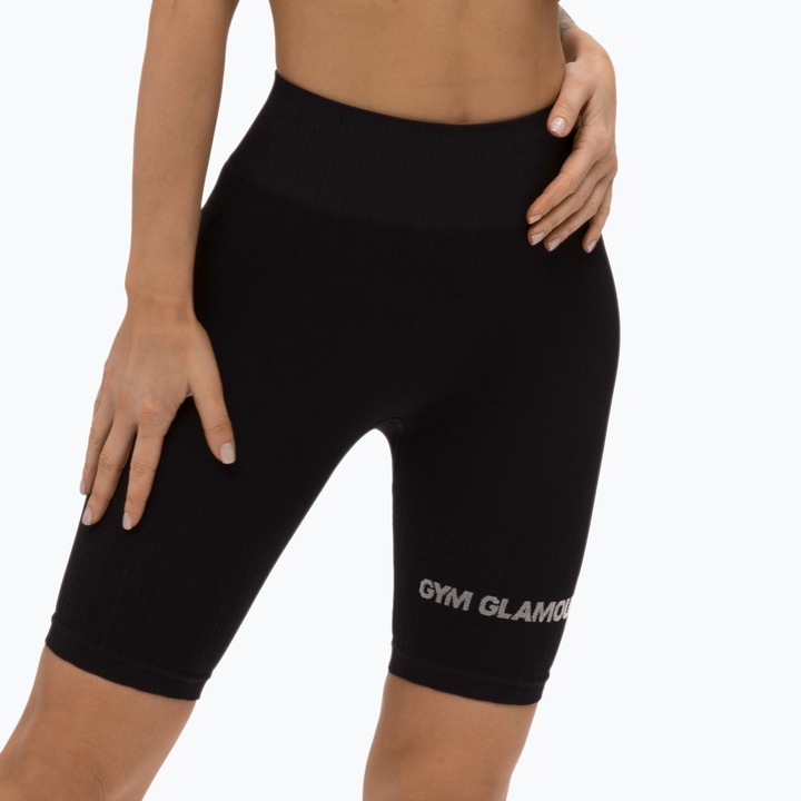 Pantaloni de antrenament, pentru femei, Gym Glamour, Push Up, negru, poliamida/elastan, XS