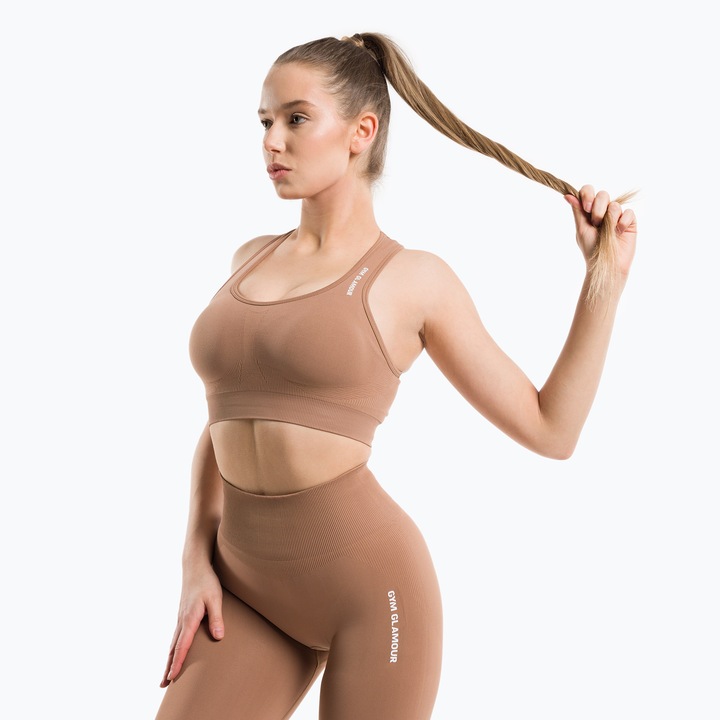 Bustiera sport dama, Gym Glamour, Poliamida, Maro, XS INTL
