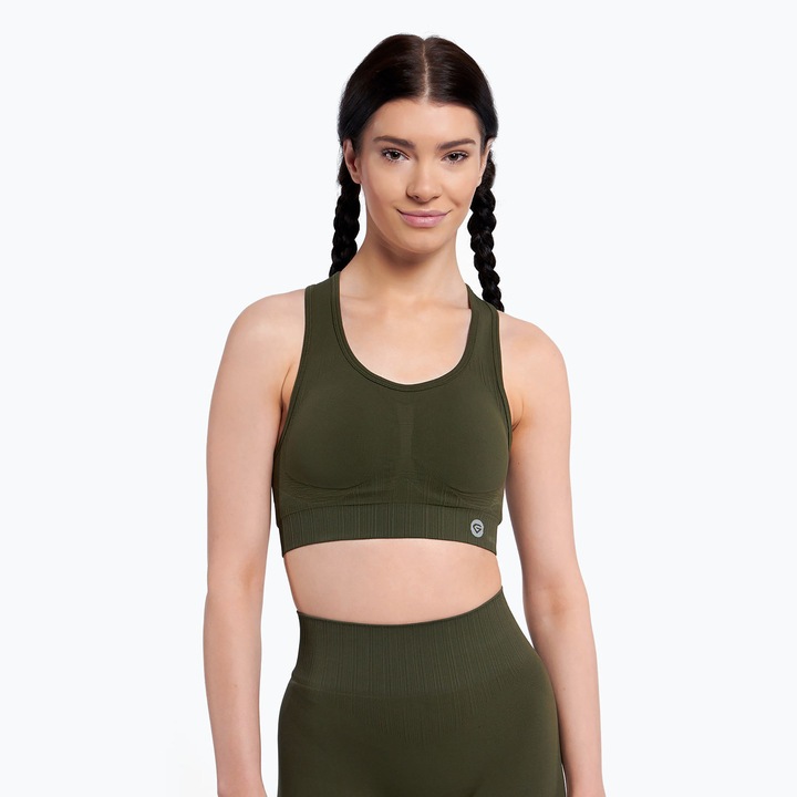 Bustiera sport dama, Gym Glamour, Poliamida, Verde, LINTL