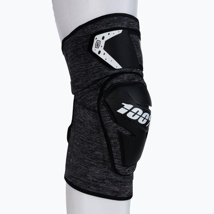 Наколенка за колоездене, 100%, Fortis, найлон/неопрен, сиво/черно, L-XL
