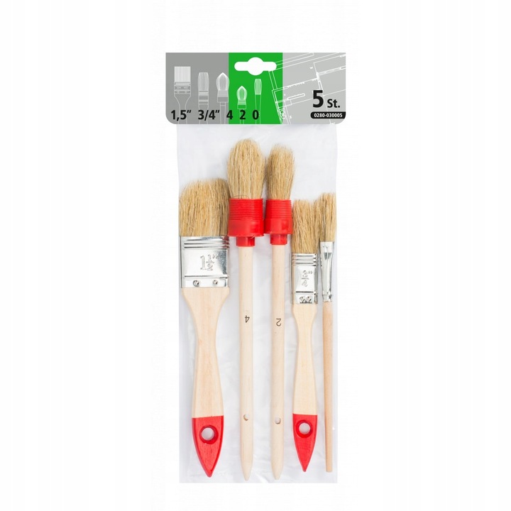 Set de 5 pensule de vopsit, Kaem, Multicolor