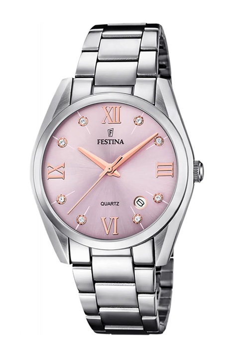 Festina, Часовник от неръждаема стомана с циркони, Сребрист