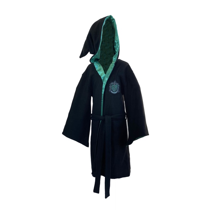 Harry Potter - Fürdőköpeny - Slytherin / Mardekár - Gyerekeknek Polár Fleece Fekete/Zöld - M Méret