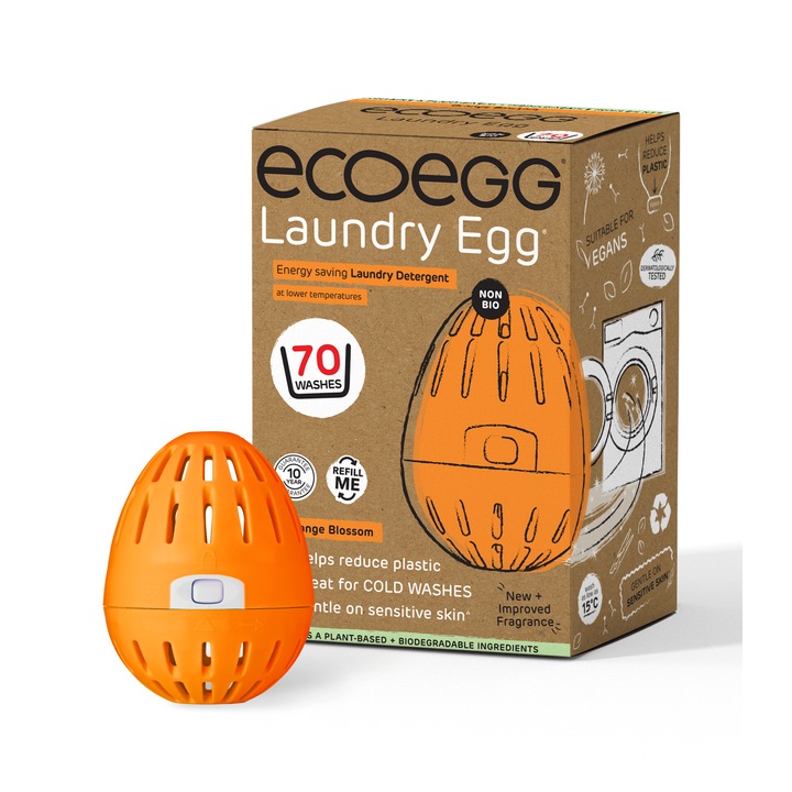 Ou pentru detergent, Ecoegg, Portocale, 70 spalari