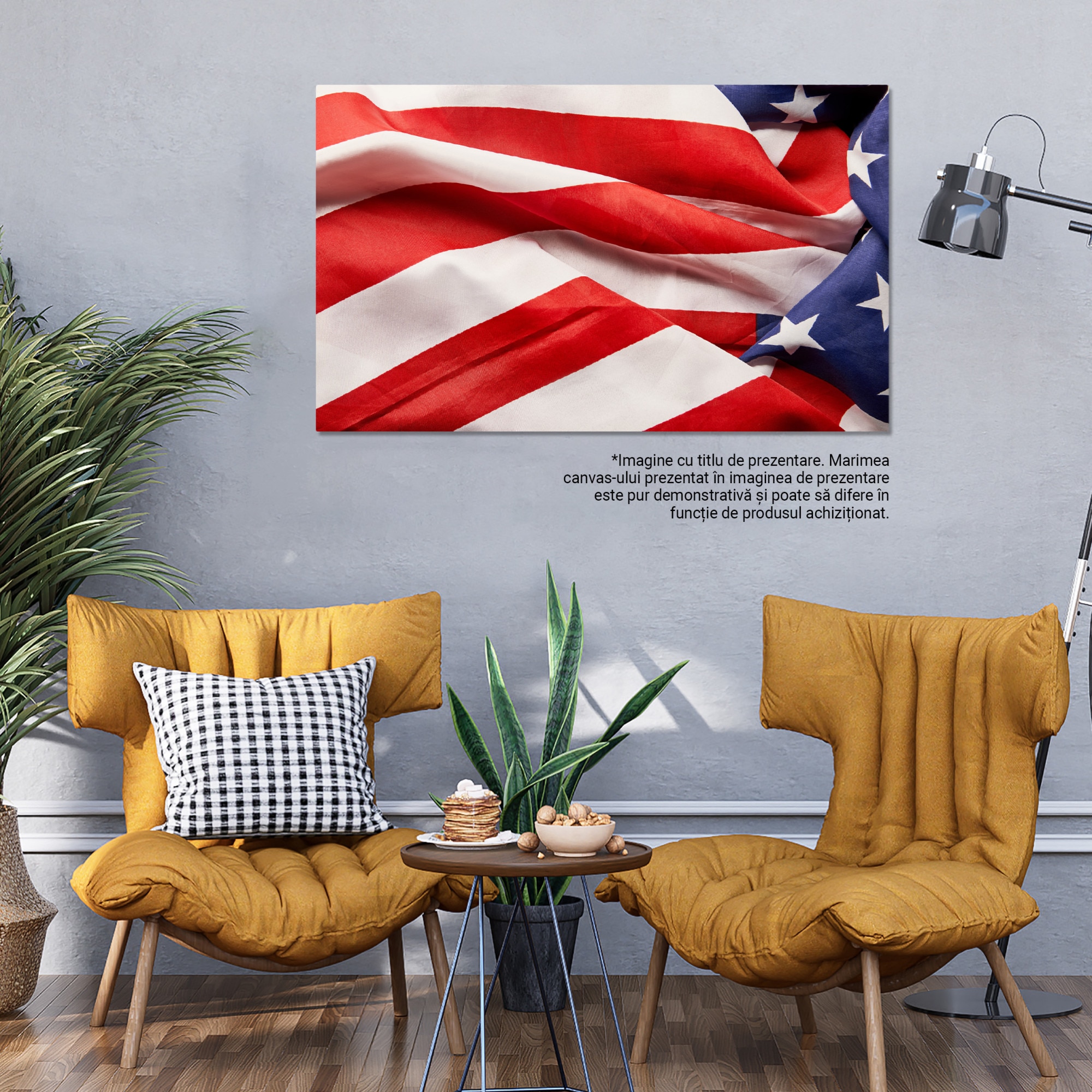 Картина на платно - Традиционно американско знаме на стар фон - култура ...