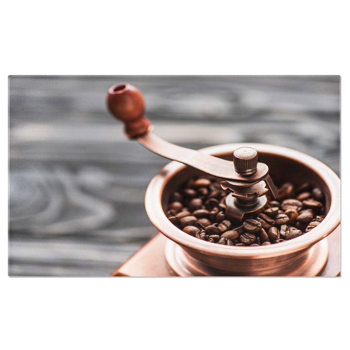 Tablou Canvas: Pasiunea Cafelei: Boabe si Rasinica - bautura, proaspat, ingredient, aromatic 40x25CM