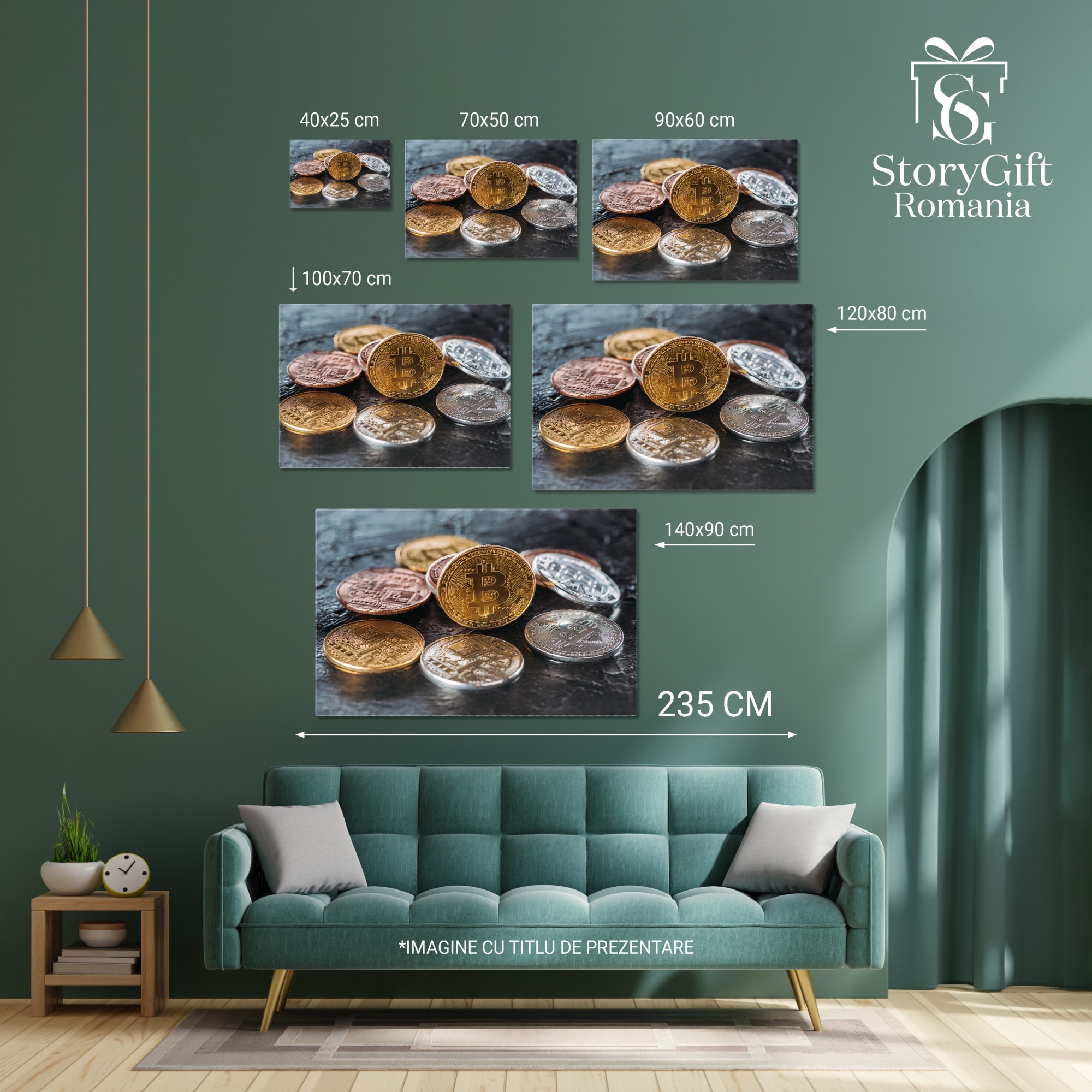 Tablou Canvas: Bitcoin pe Fundal Intunecat - banking, criptomonede, afaceri,  digital 140x90CM - eMAG.ro