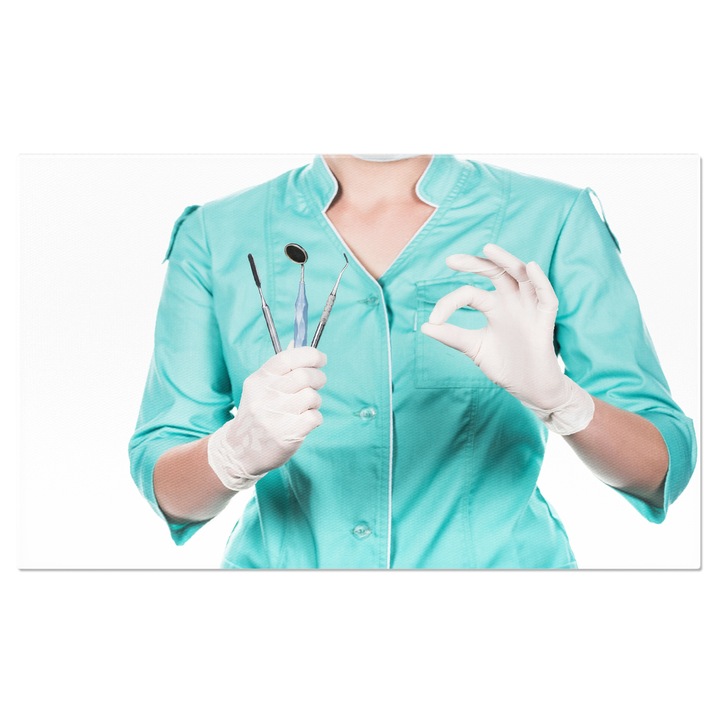 Tablou Canvas - Echipament stomatologic, detaliu de ingrijire in clinica dentara - sanatate, dentist, profesional 40x25CM