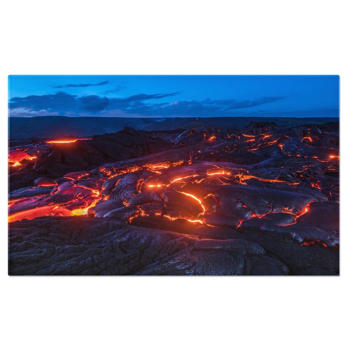 Картина на платно: Вулканично изригване - лава, магма, огън, изригване 70x50CM