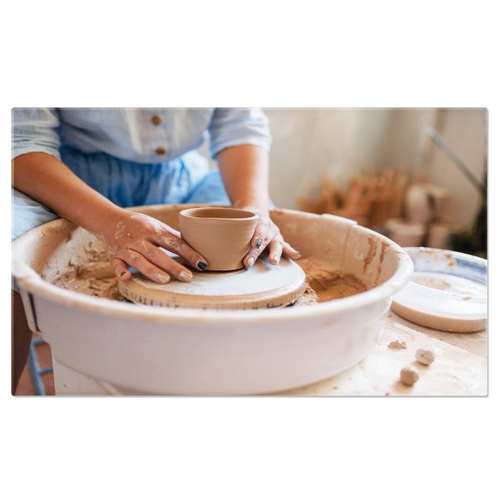 Tablou Canvas: Atelier de Ceramica - Atelier, Ceramica, Creativitate, Manuire 40x25CM