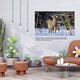 Tablou Canvas: Cerb Alb in Peisaj de Iarna - Cerb Alb, Peisaj, Iarna, Natura 90x60CM