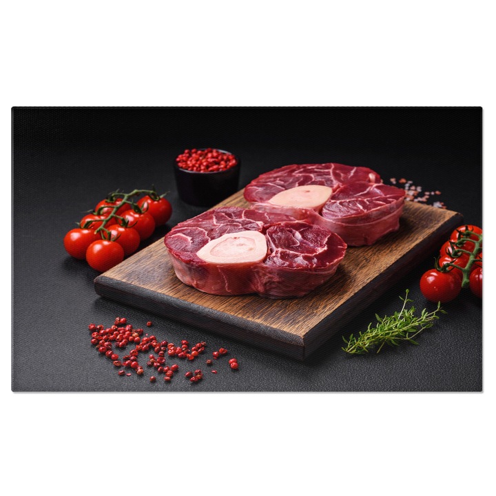 Vászonfestés: Köhögés öröm - Ossobuco, marhahús, ízletes, előkészítés 70x50cm