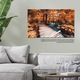Vászonfestmény: Híd a tó felett természetes tájban 140x90cm