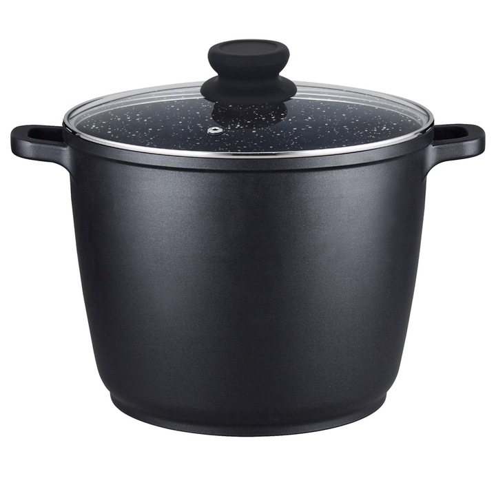 Oala adanca aluminiu turnat ZEPHYR ZP 4318 М24D, 24 cm, Acoperire Granite, Inductie