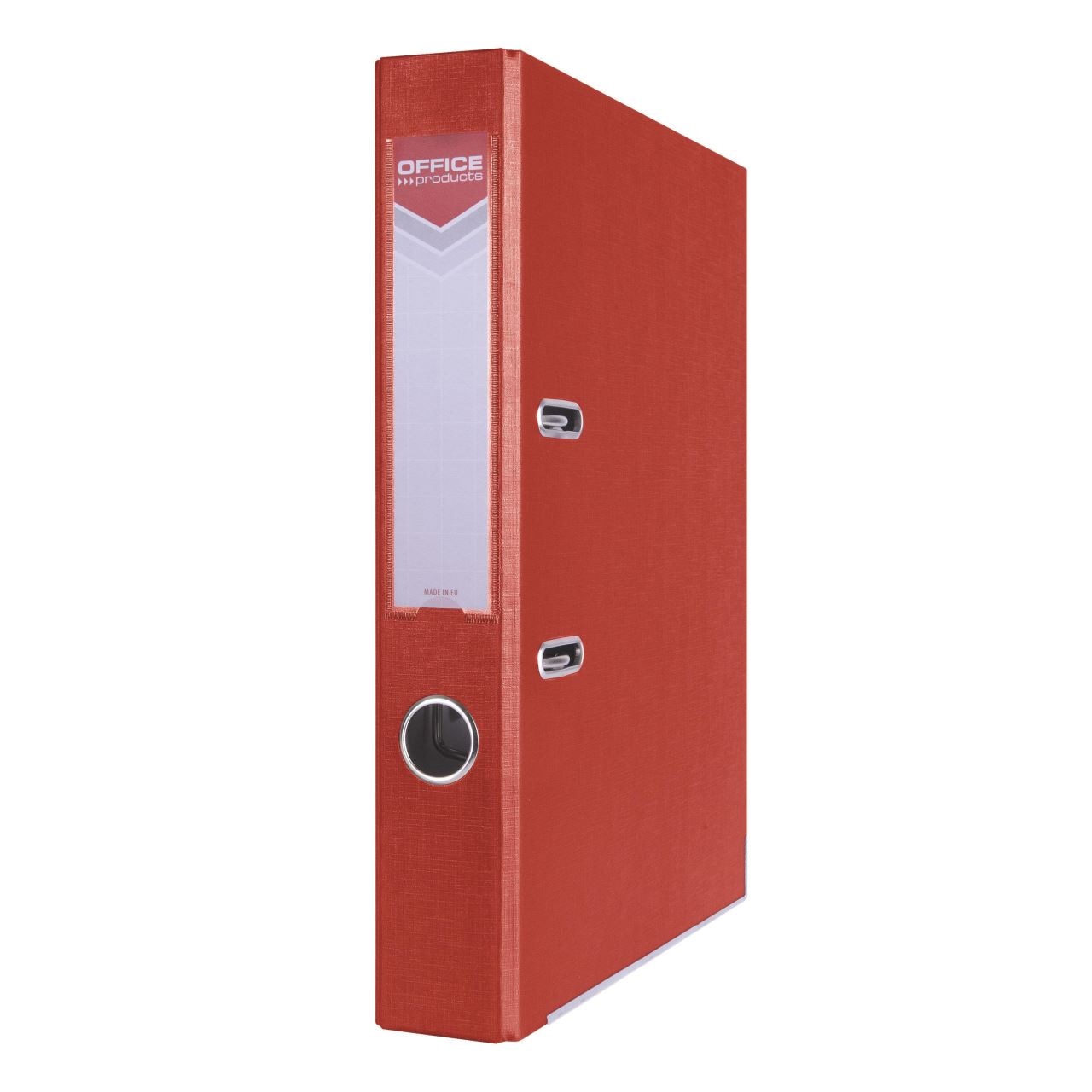 Biblioraft plastifiat OFFICE Products, 5 cm, colturi metalice, rosu