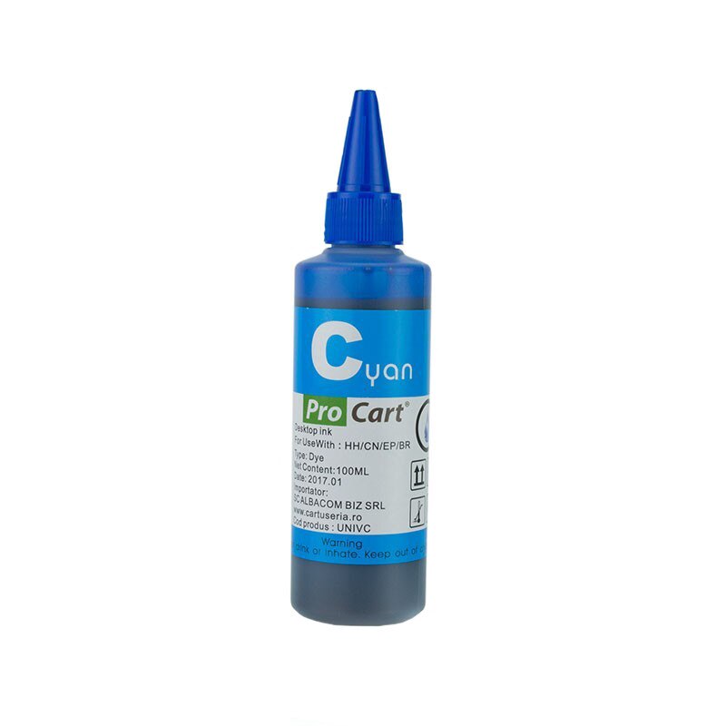 Cerneala universala refill DYE, 100 ml, cyan