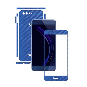 Folie de protectie Carbon Skinz, Husa de tip Skin Adeziv pentru Carcasa, Carbon Albastru dedicata Huawei Honor 8 Folie de protectie Carbon Skinz, Husa de tip Skin Adeziv pentru Carcasa, Carbon Albastru dedicata Huawei Honor 8