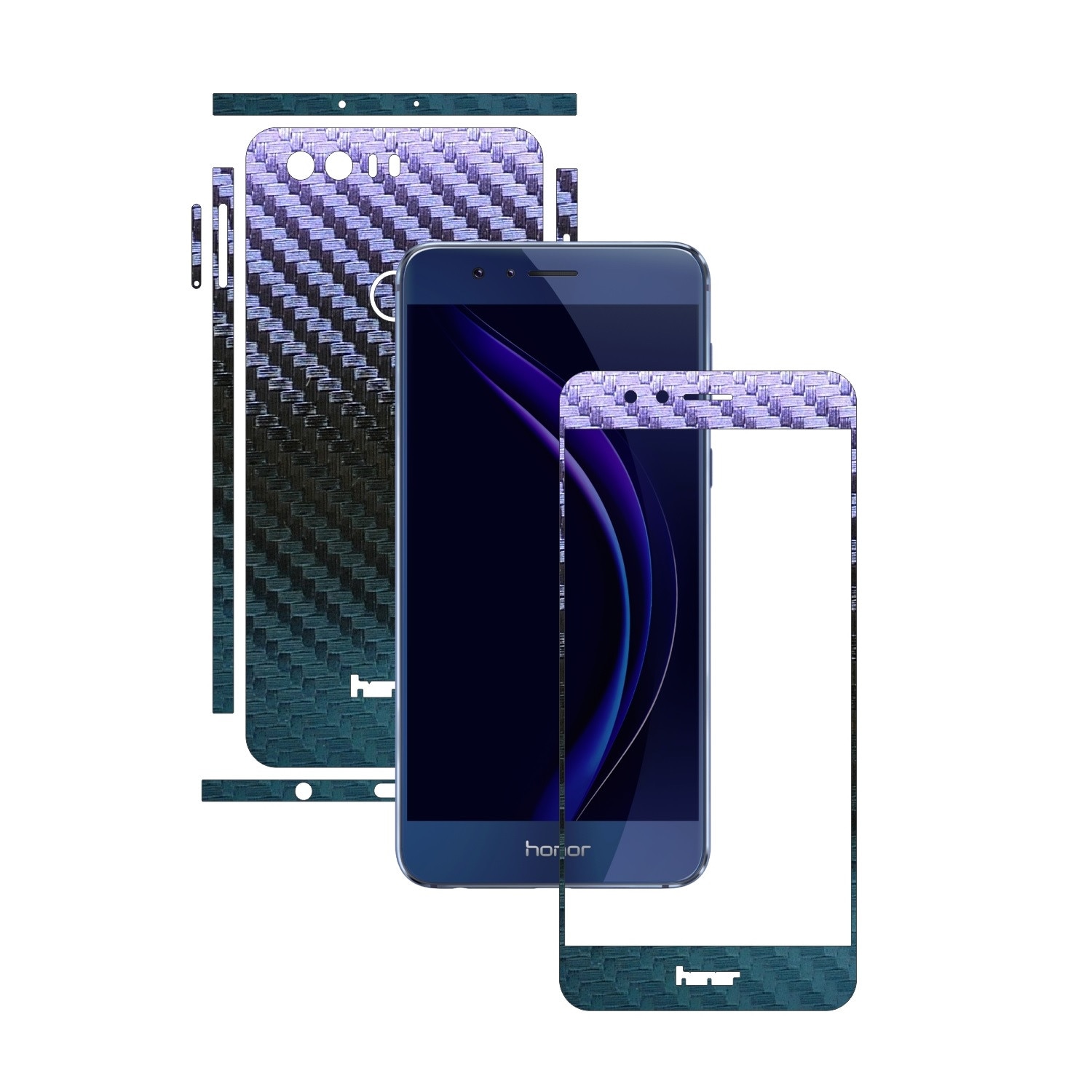 Folie de protectie Carbon Skinz, Husa de tip Skin Adeziv pentru Carcasa, Carbon Cameleon dedicata Huawei Honor 8