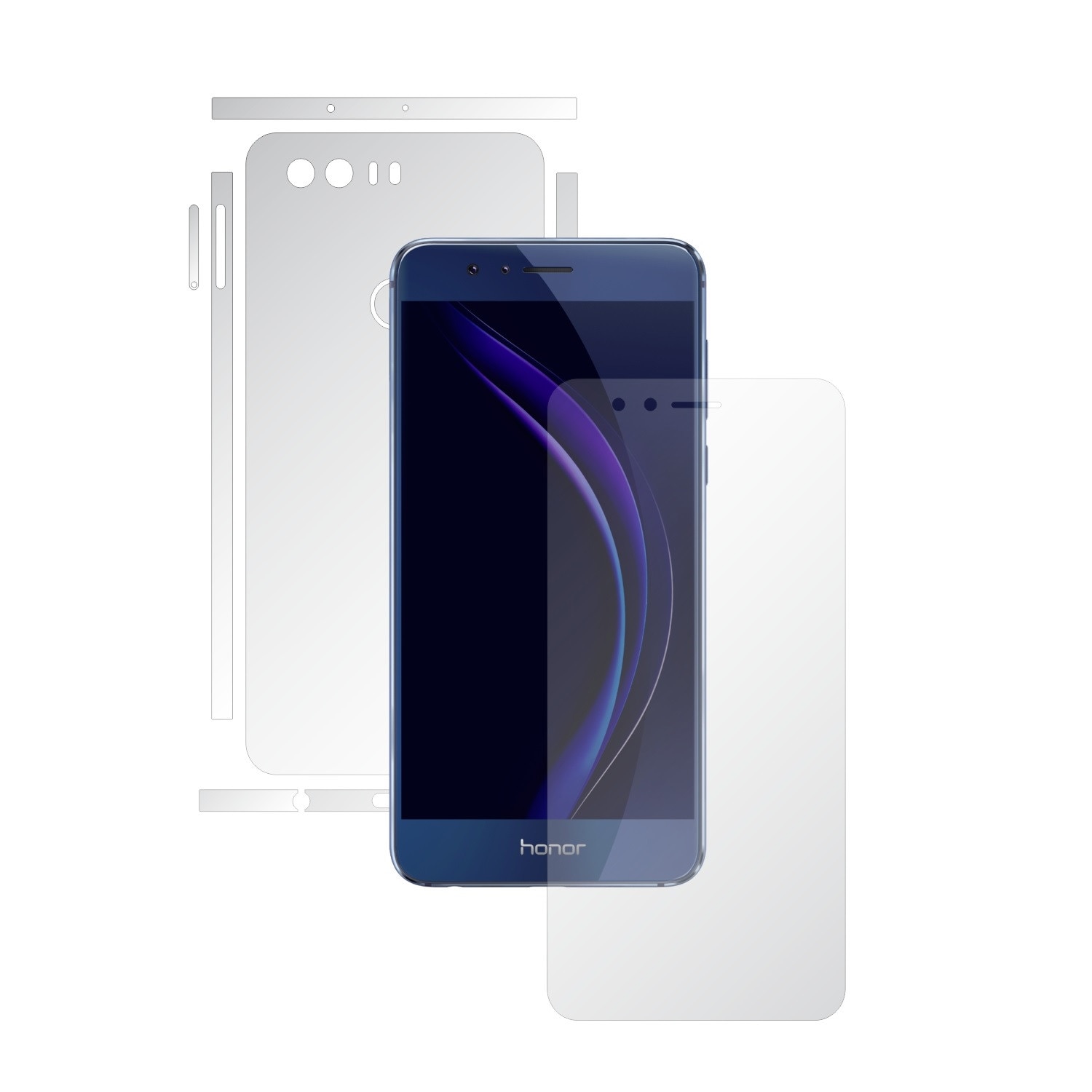 Folie Protectie Full Body Invisible Skinz Ultra-Clear AutoRegeneranta, Husa Transparenta de tip Skin Adeziv pentru Carcasa si Ecran, dedicata Huawei Honor 8