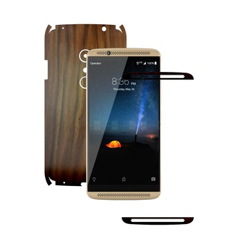 Folie de protectie Carbon Skinz, Husa de tip Skin Adeziv pentru Carcasa, Lemn Nuc Inchis dedicata ZTE Axon 7 Folie de protectie Carbon Skinz, Husa de tip Skin Adeziv pentru Carcasa, Lemn Nuc Inchis dedicata ZTE Axon 7