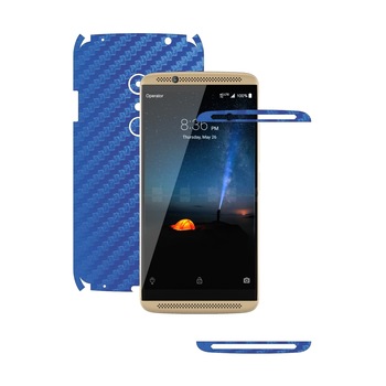 Folie de protectie Carbon Skinz, Husa de tip Skin Adeziv pentru Carcasa, Carbon Albastru dedicata ZTE Axon 7 Folie de protectie Carbon Skinz, Husa de tip Skin Adeziv pentru Carcasa, Carbon Albastru dedicata ZTE Axon 7