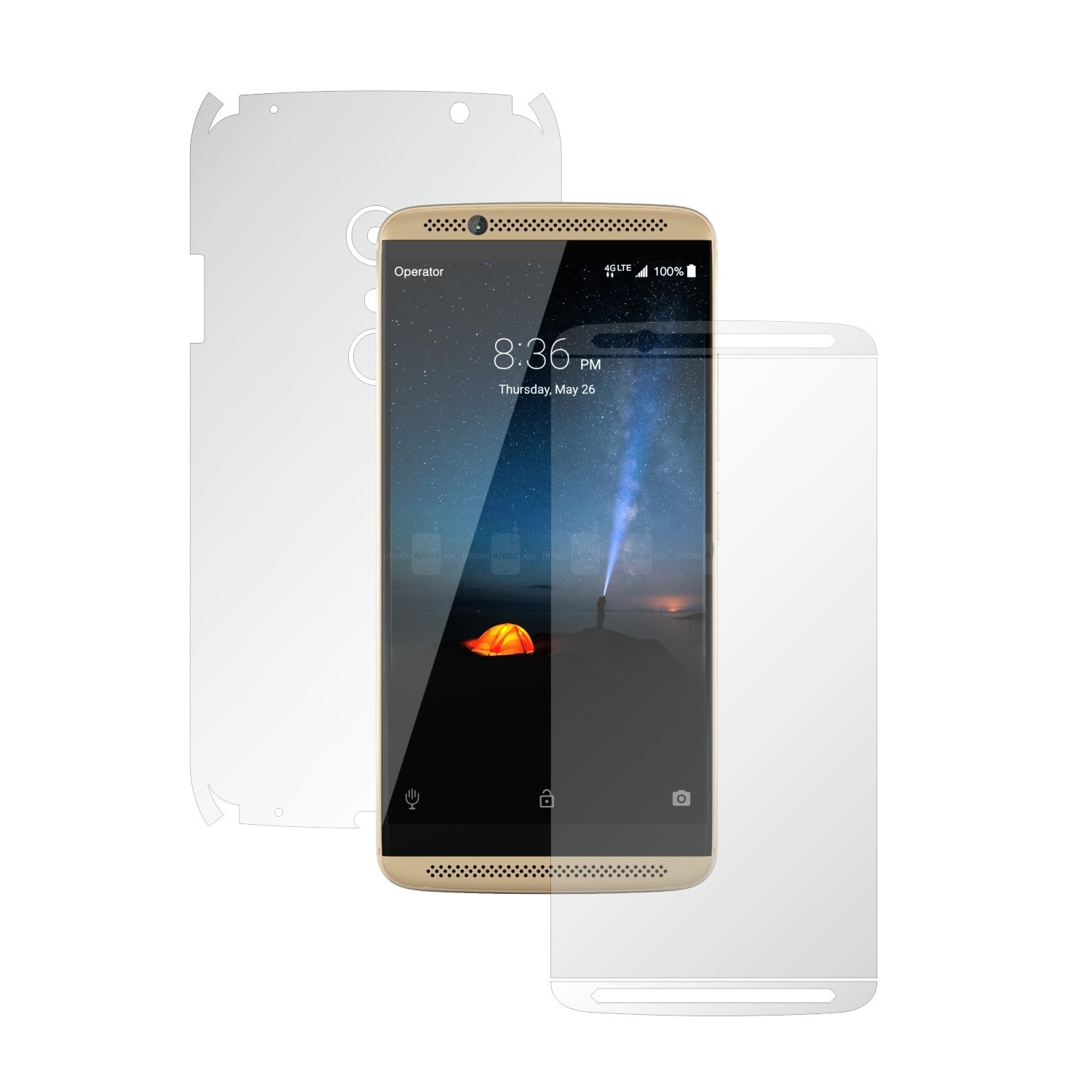 Folie Protectie Full Body Invisible Skinz Ultra-Clear AutoRegeneranta, Husa Transparenta de tip Skin Adeziv pentru Carcasa si Ecran, dedicata ZTE Axon 7