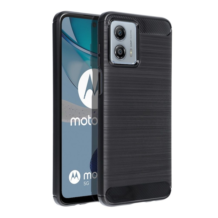 Motorola Moto G13 / G53 szilikon tok, hátlaptok, telefon tok, karbon mintás, fekete, Forcell Carbon