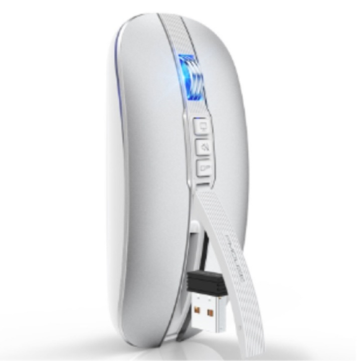 Mouse Wireless, Bluetooth, USB, Ultra Usor 68g, Argintiu