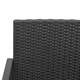 Banca de gradina cu 3 locuri vidaXL, cu perne, negru, PP ratan, 11.32 kg