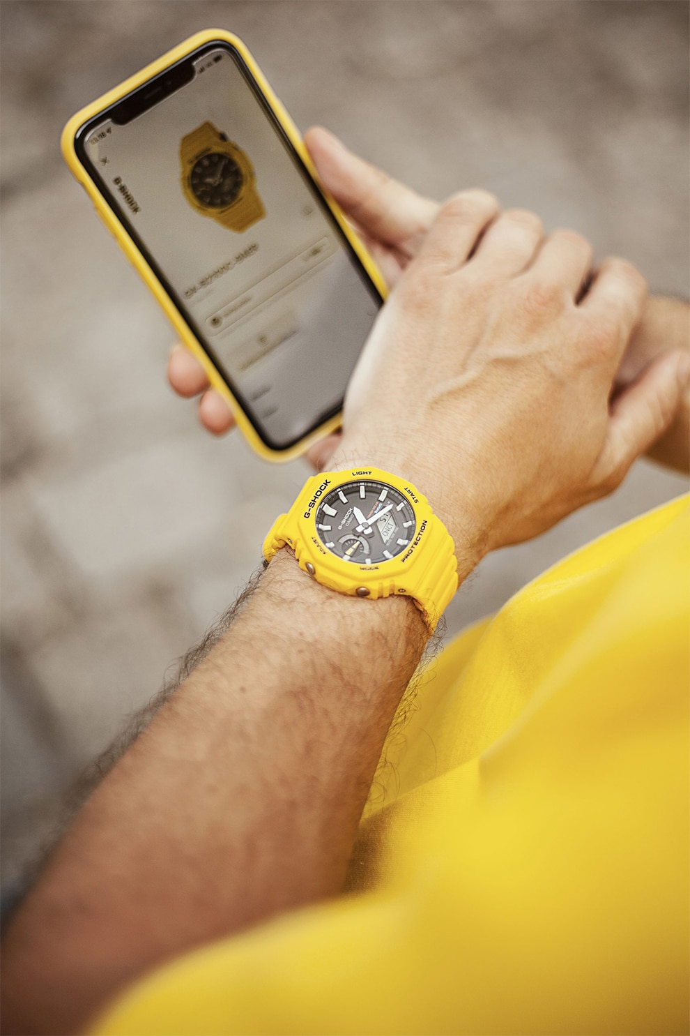 Casio, Часовник G-Shock със смесен циферблат, Тъмножълт - eMAG.bg