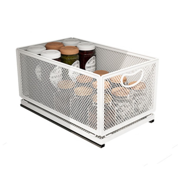 Многофункционален рафт с плъзгащи се чекмеджета, WALALLA, 40 см x 24 см x 21,2 см, бял