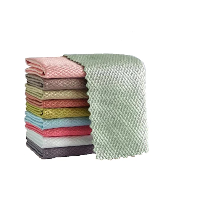 Комплект кърпи Stuffix, Изработени от микрофибър, 30x30 см, 10бр., Многоцветни