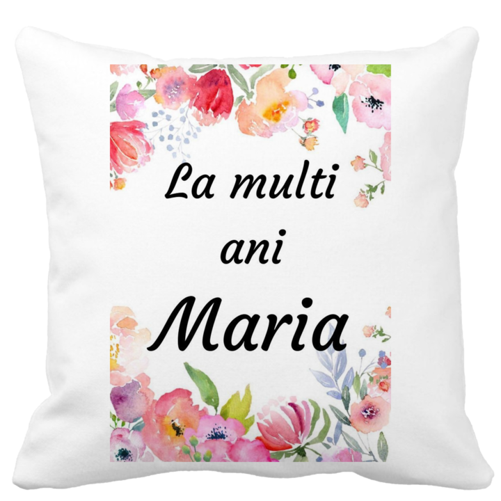Fata de Perna, La multi ani Maria 2, Alba, Mata, 40x40 cm