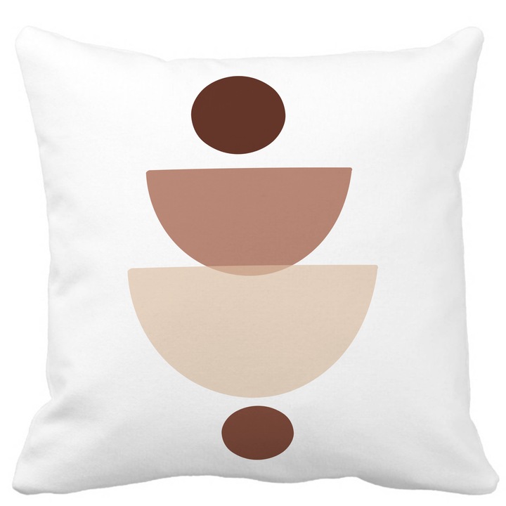 Párnahuzat, kreatív absztrakt mintával 2, fehér, matt, 40x40 cm