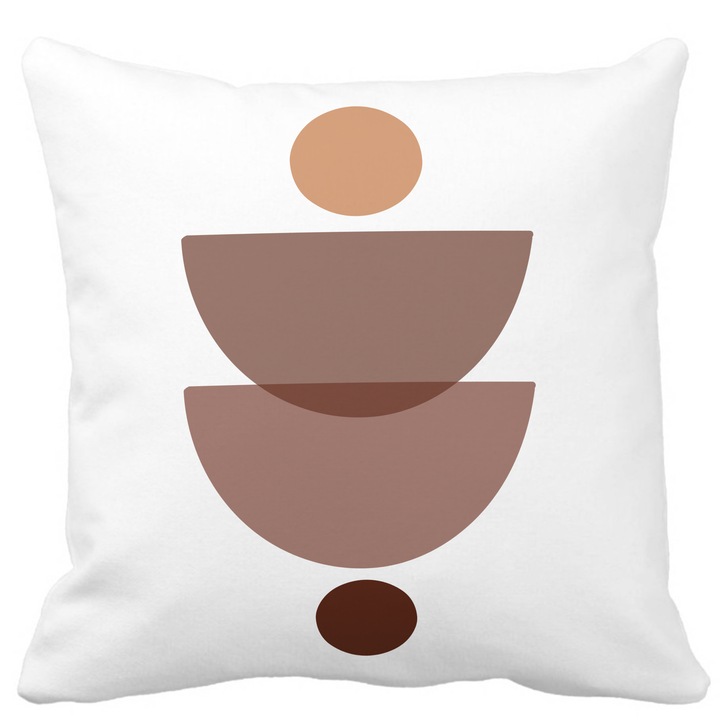 Párnahuzat, kreatív absztrakt mintával 3, fehér, matt, 40x40 cm