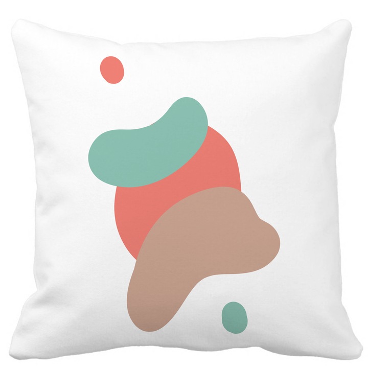 Perna Decorativa Abstracta 6,40x40 cm, Alba, Mata, Husa Detasabila, Burduf