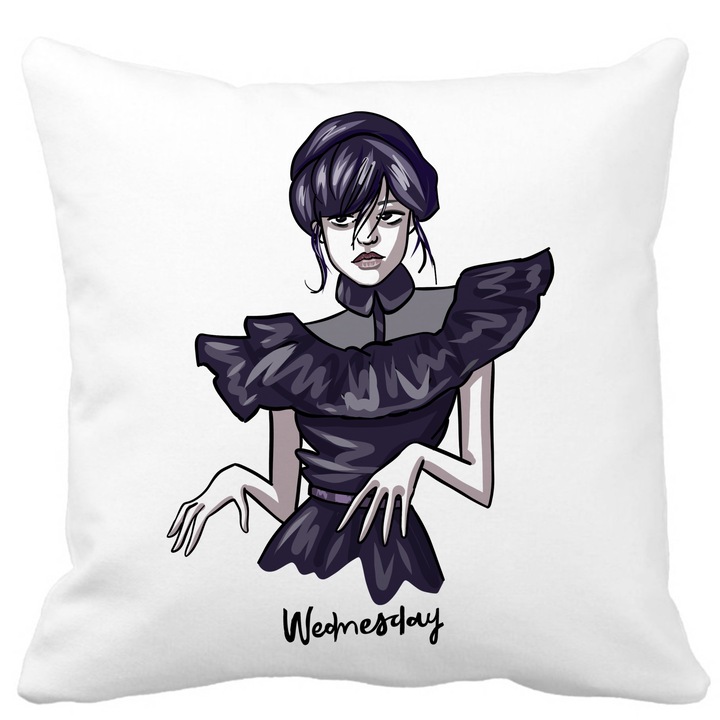 Párnahuzat, szerda Addams Dancing Hands 1, fehér, matt, 40x40 cm