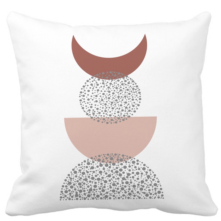 Párnahuzat, Kreatív Absztrakt Modell 10, Fehér, Matt, 40x40 cm